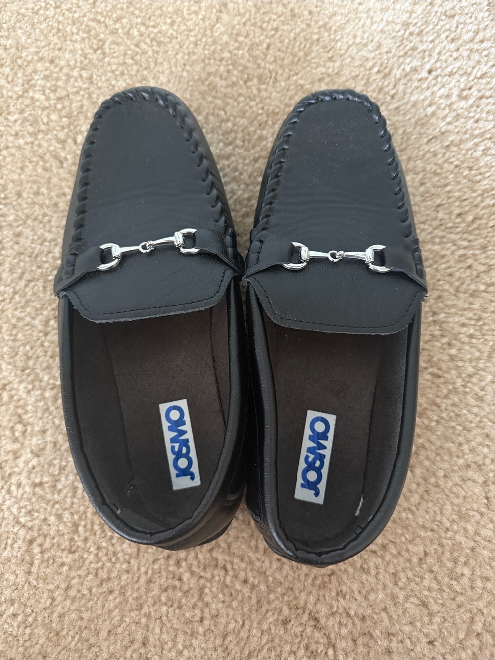 Josmo kids Black Slip-On Loafers with Silver Bit Detail
